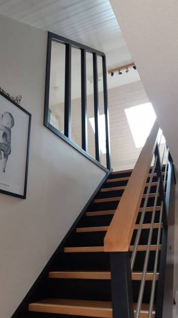 Escalier double limon et verrière