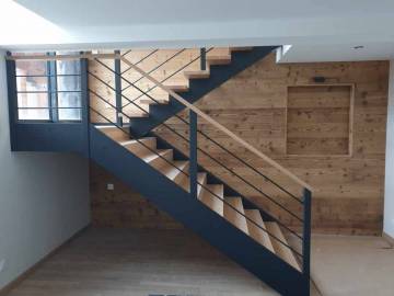 Escalier sur mesure double limon hêtre